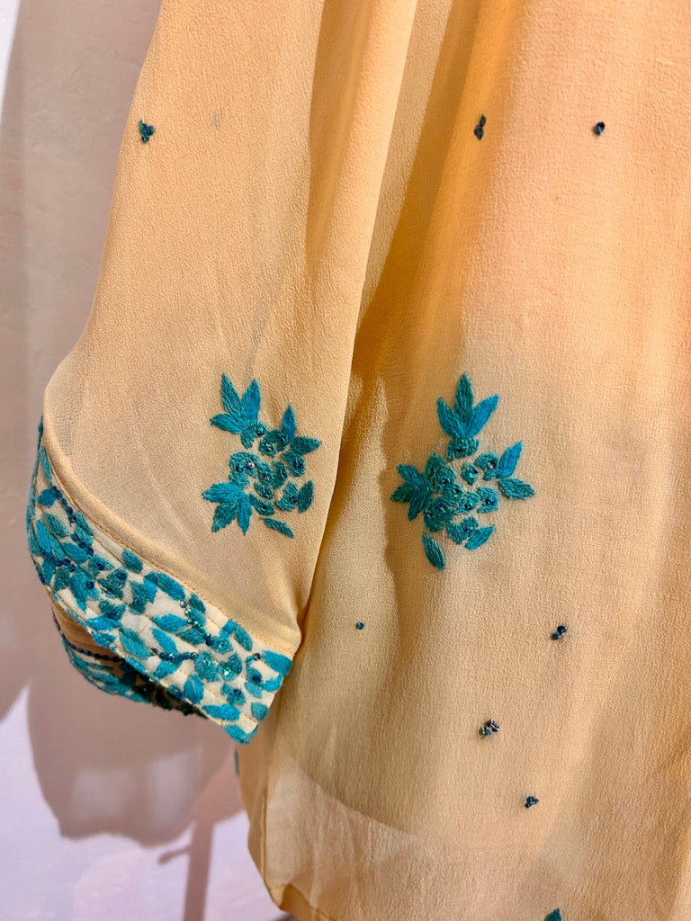 BINDI, KIMONO MI-LONG EN SOIE