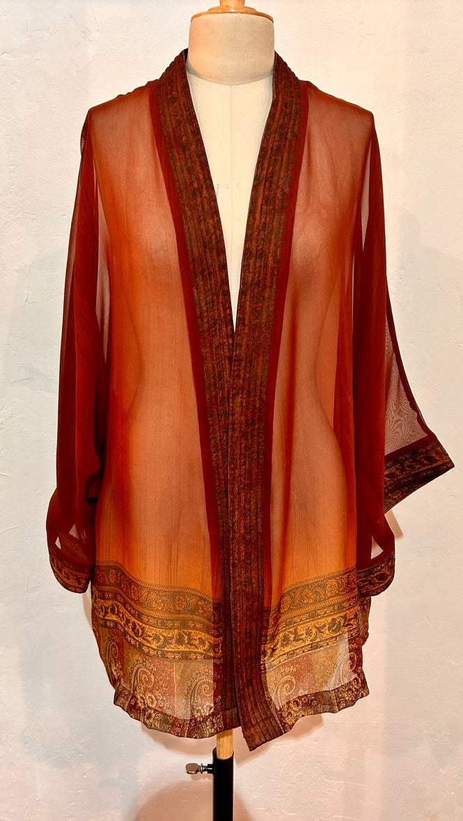 BINDI, KIMONO MI-LONG EN SOIE