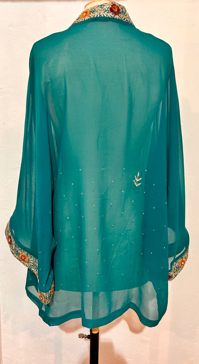 BINDI, KIMONO MI-LONG EN SOIE
