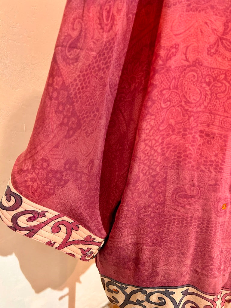 BINDI, KIMONO MI-LONG EN SOIE