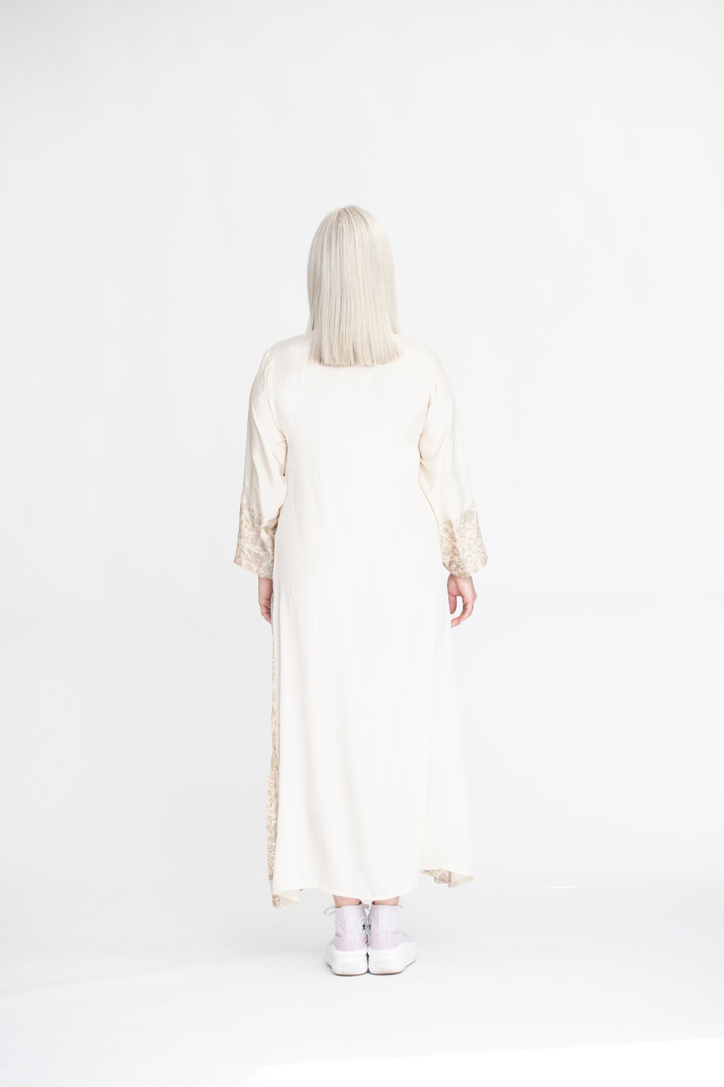 AVADHI Robe kurta en soie imprimée Taille S/M
