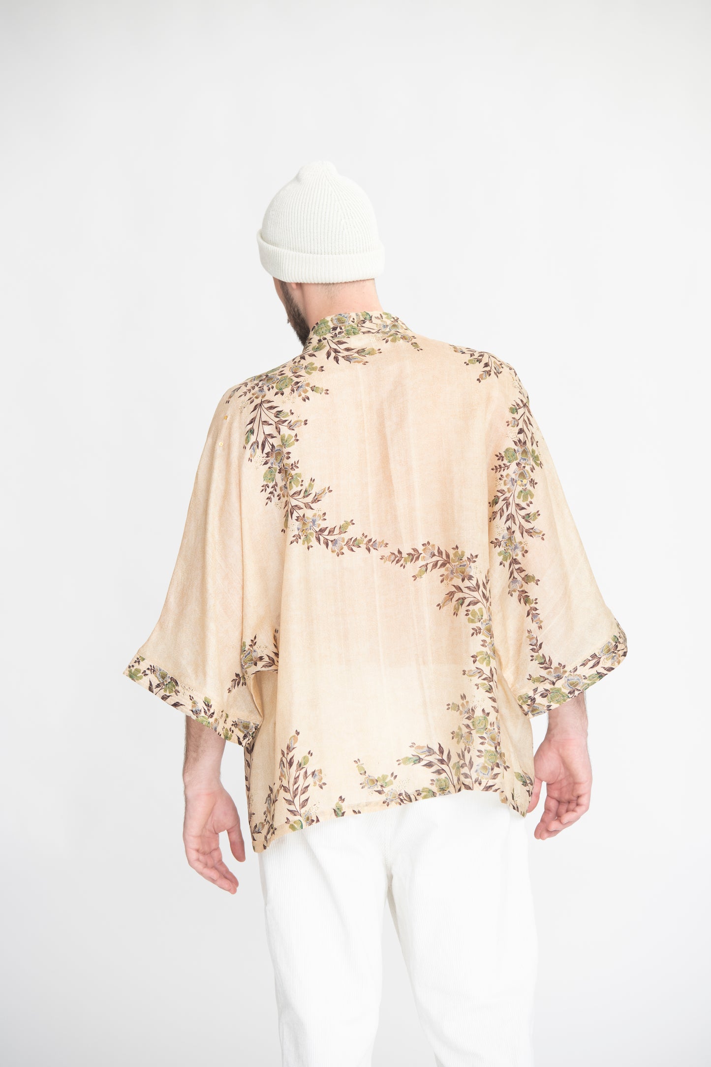 BINDI, KIMONO MI-LONG EN SOIE RECYCLÉE
