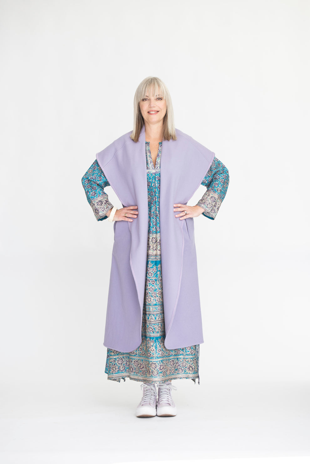 MODELE AMOUR Manteau sans manches laine & cachemire