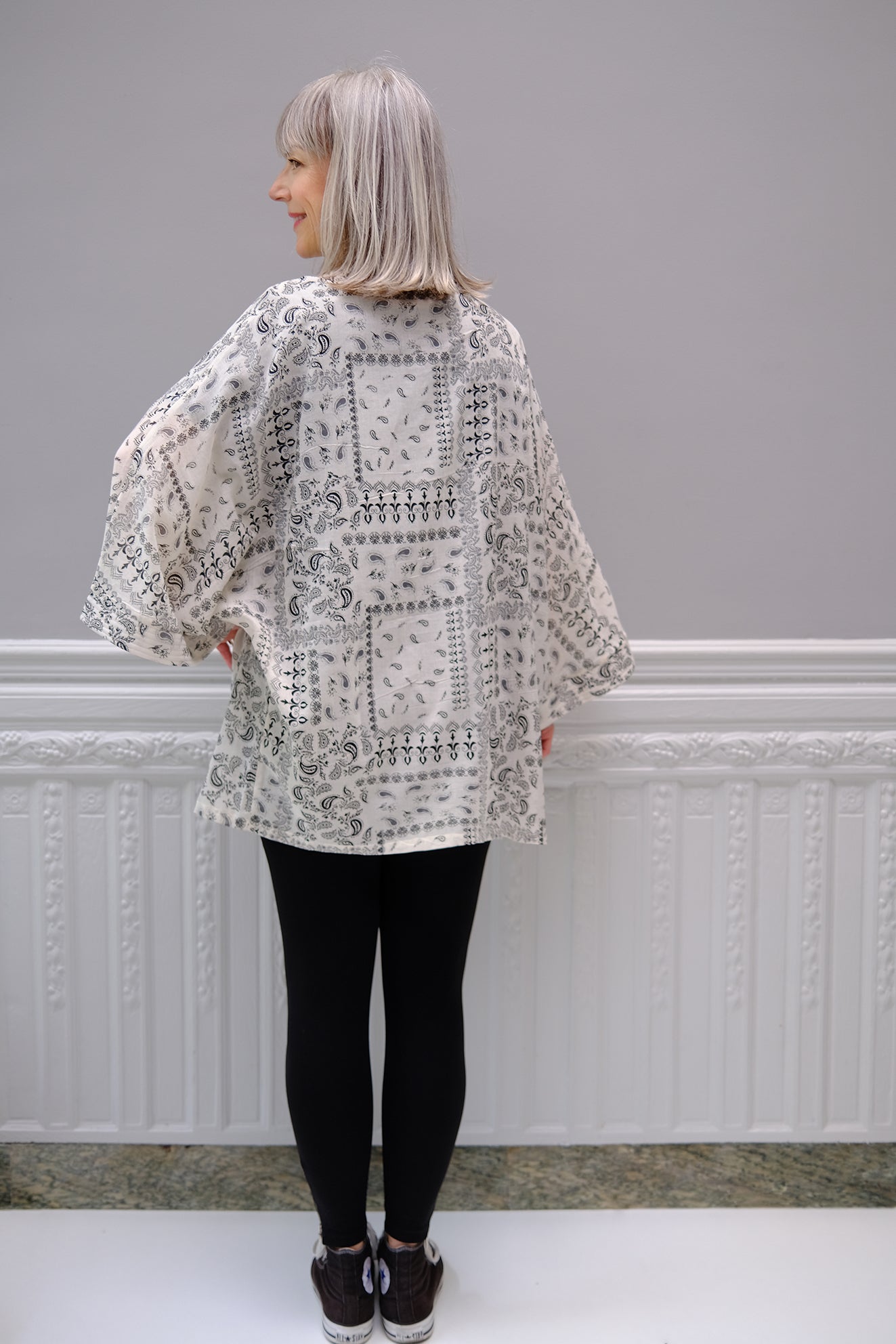 KIMONO MI-LONG VOILE DE COTON IMPRIME