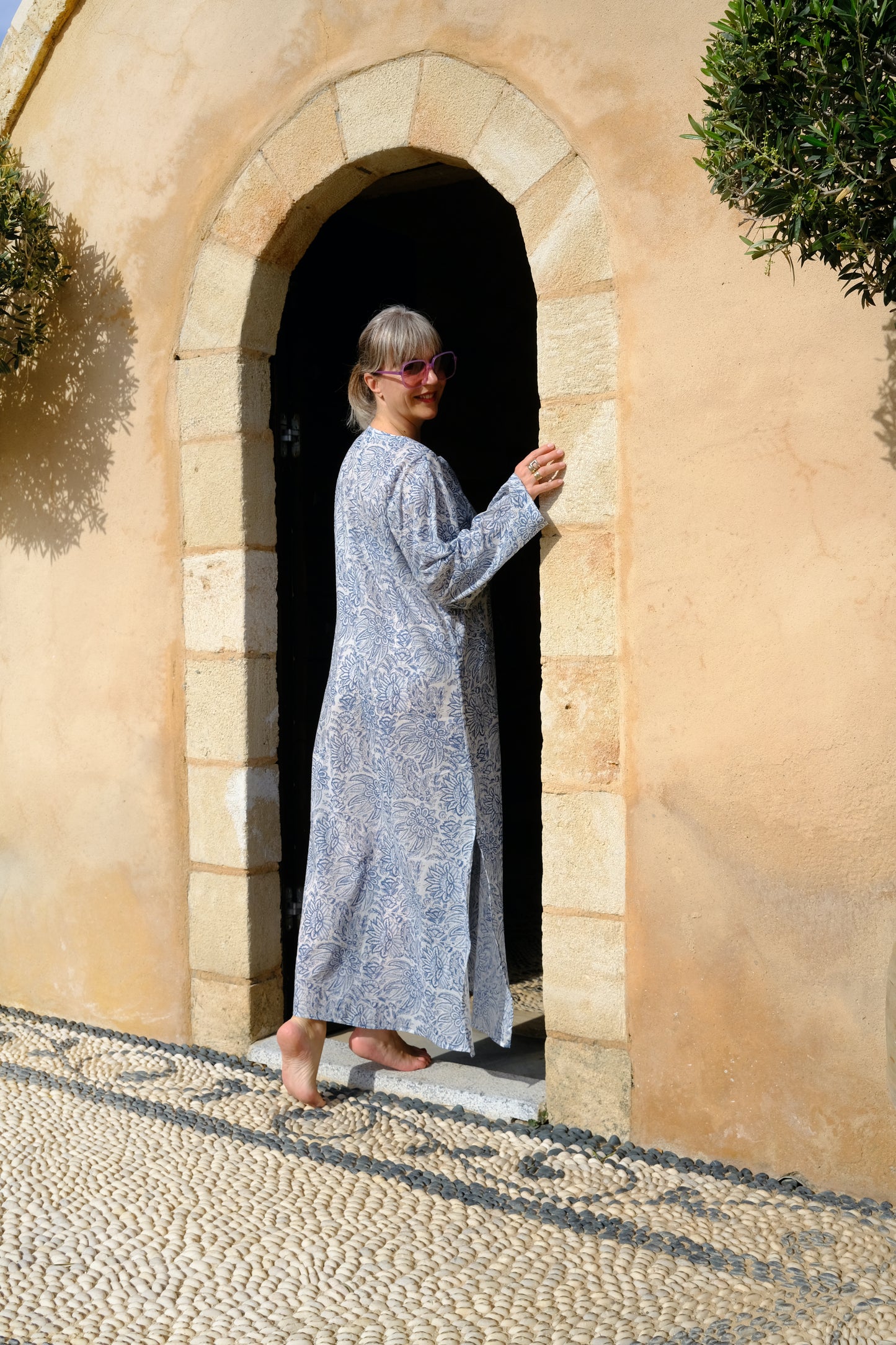 AVADHI Robe voile de coton imprimé