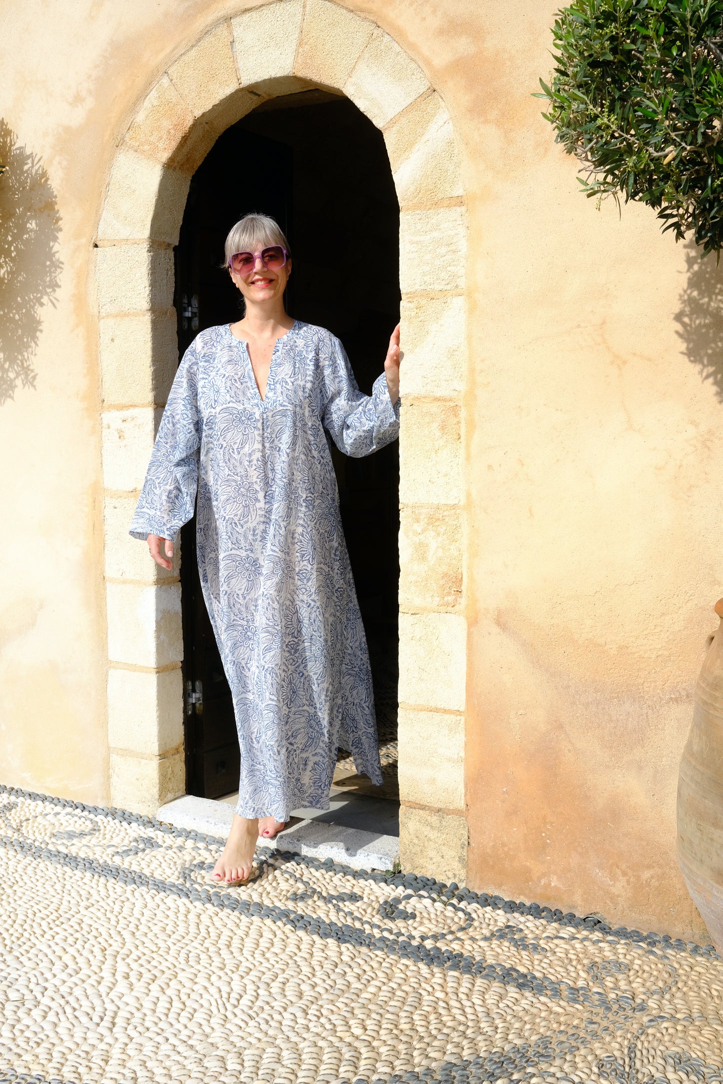 AVADHI Robe voile de coton imprimé