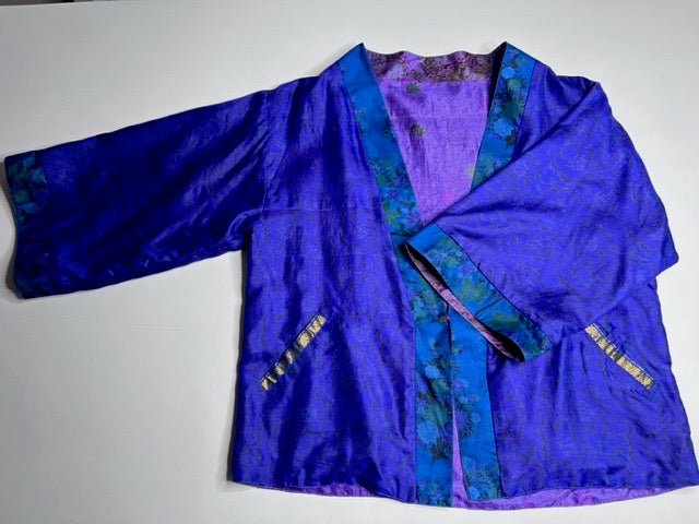 AVATARA Kimono court réversible en soie