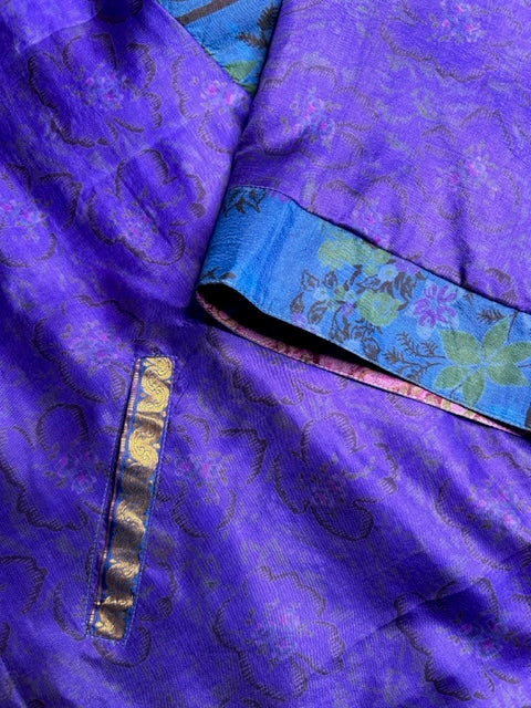 AVATARA Kimono court réversible en soie