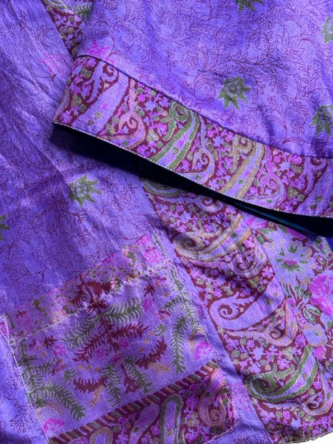 AVATARA Kimono court réversible en soie