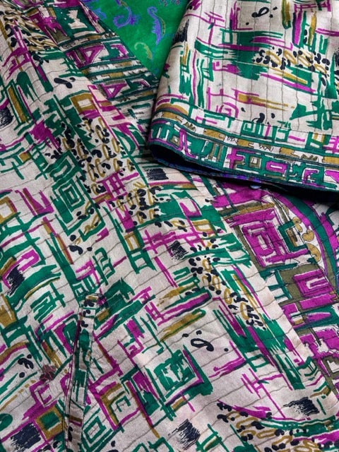AVATARA Kimono court réversible en soie
