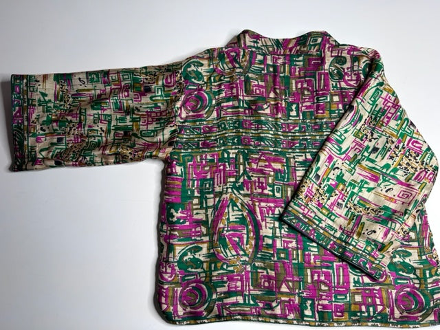 AVATARA Kimono court réversible en soie