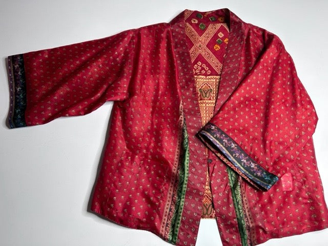 AVATARA Kimono court réversible en soie