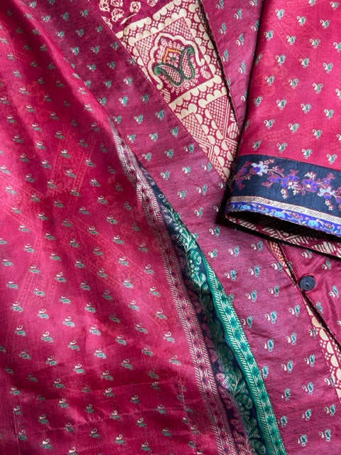AVATARA Kimono court réversible en soie