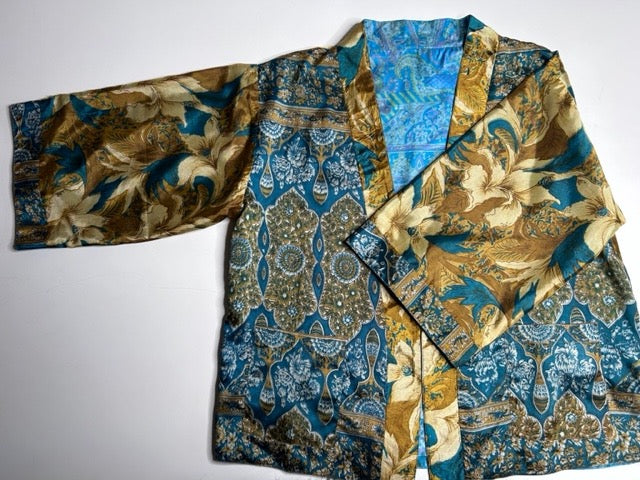 AVATARA Kimono court réversible en soie