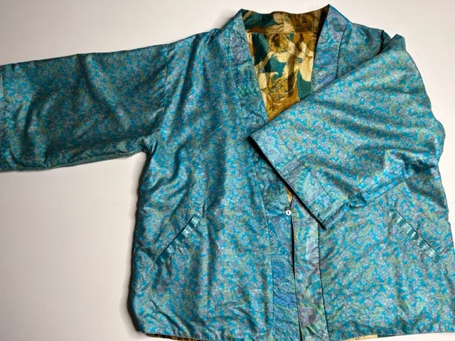 AVATARA Kimono court réversible en soie
