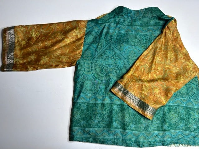 AVATARA Kimono court réversible en soie