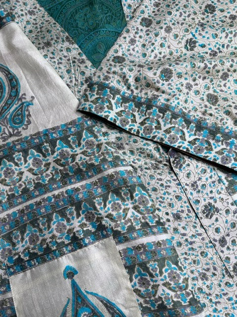 AVATARA Kimono court réversible en soie