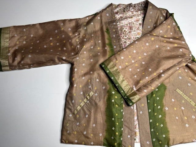 AVATARA Kimono court réversible en soie