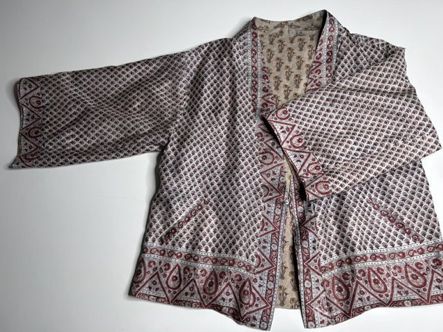 AVATARA Kimono court réversible en soie