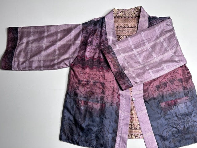 AVATARA Kimono court réversible en soie