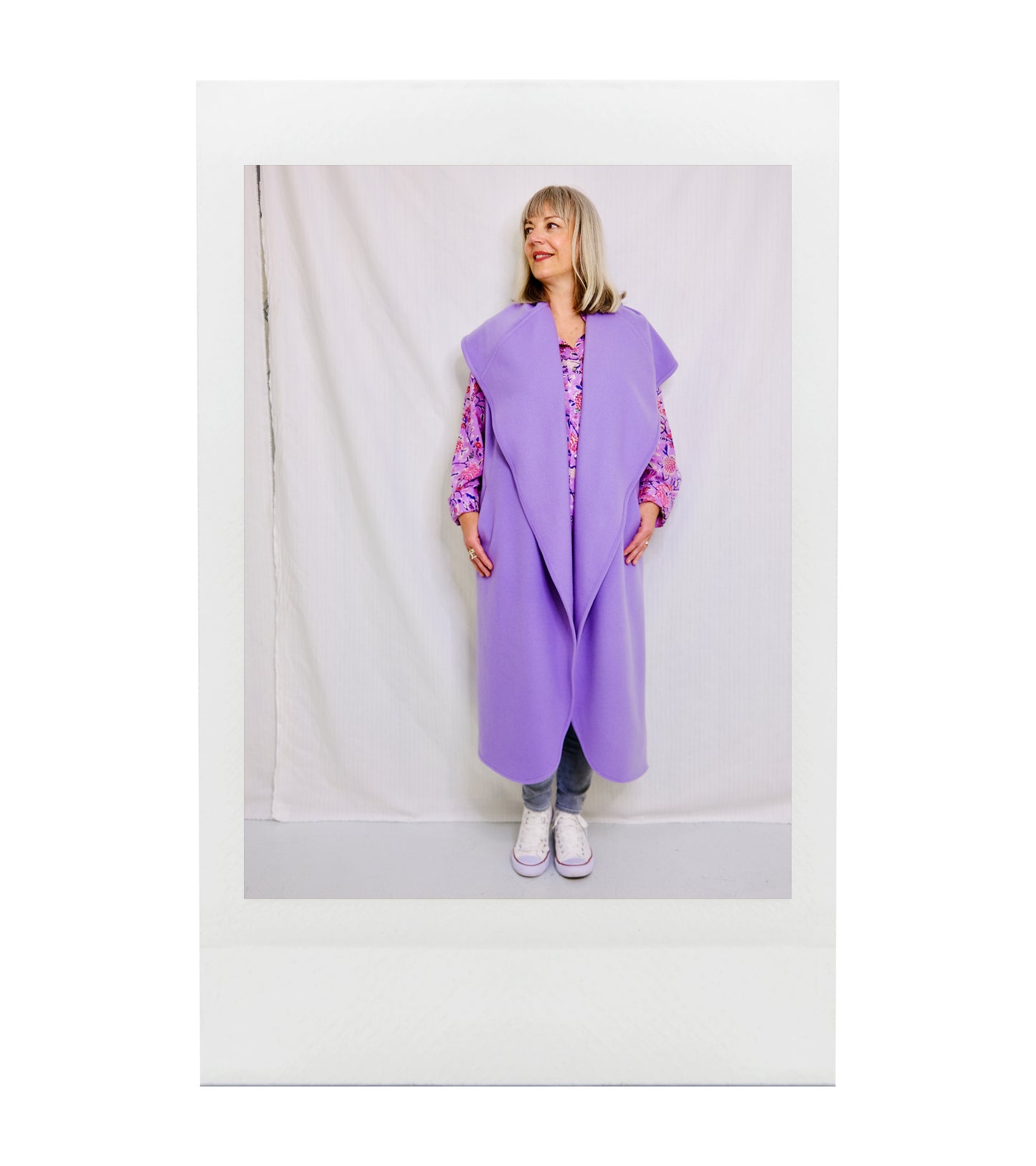 AMOUR Manteau long sans manche en laine