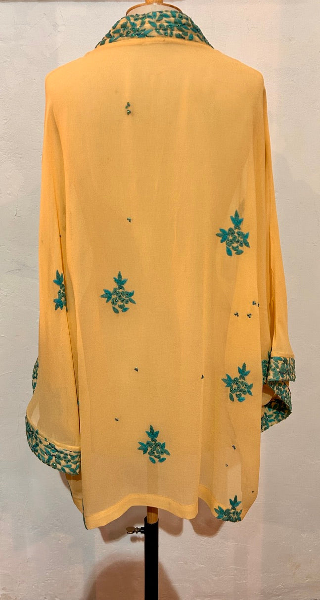 BINDI, KIMONO MI-LONG EN SOIE