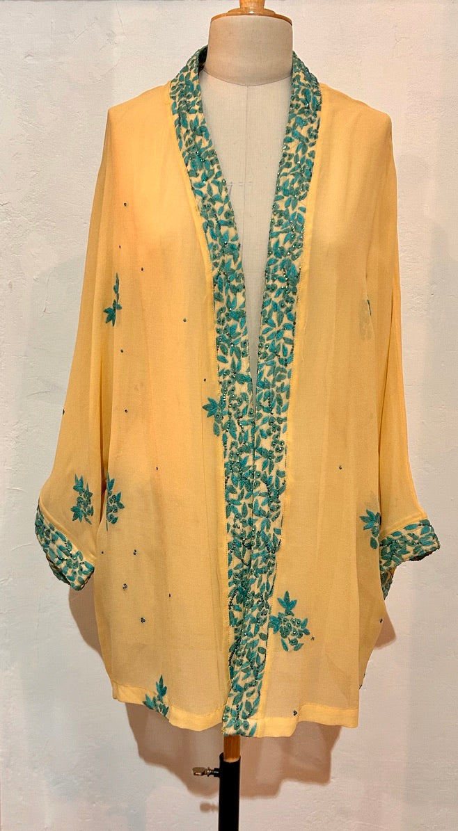 BINDI, KIMONO MI-LONG EN SOIE
