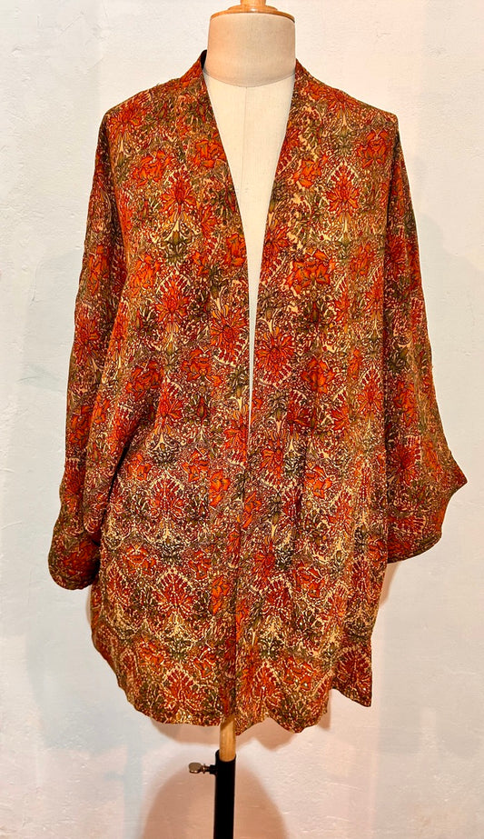 BINDI, KIMONO MI-LONG EN SOIE