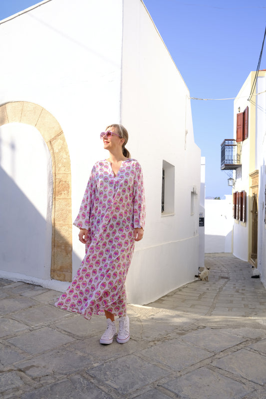 AVADHI Robe voile de coton imprimé