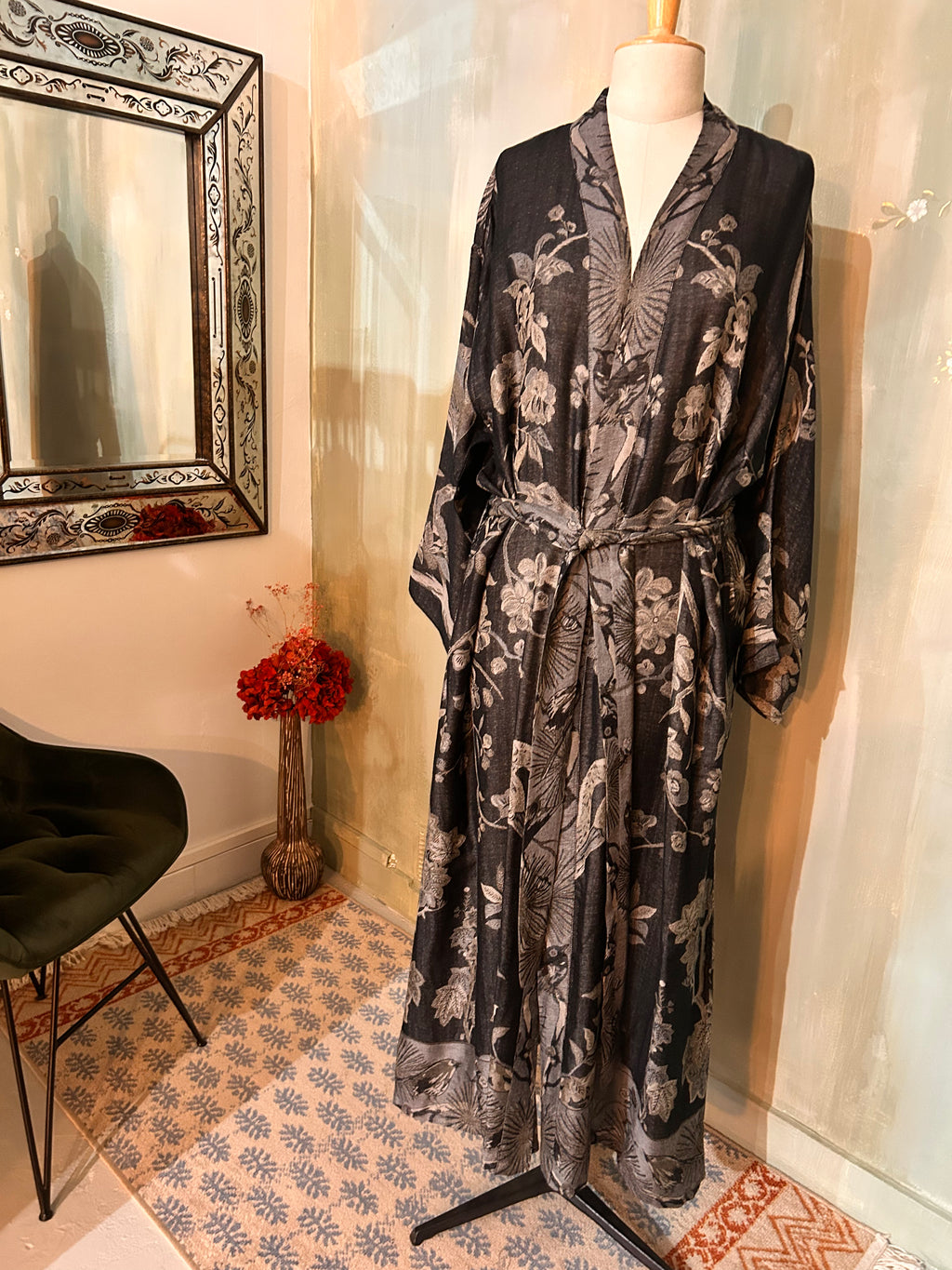 Kimono réversible cachemire & soie de bambou