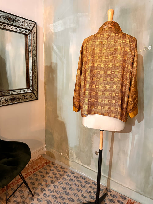 Kimono-veste réversible soie vintage
