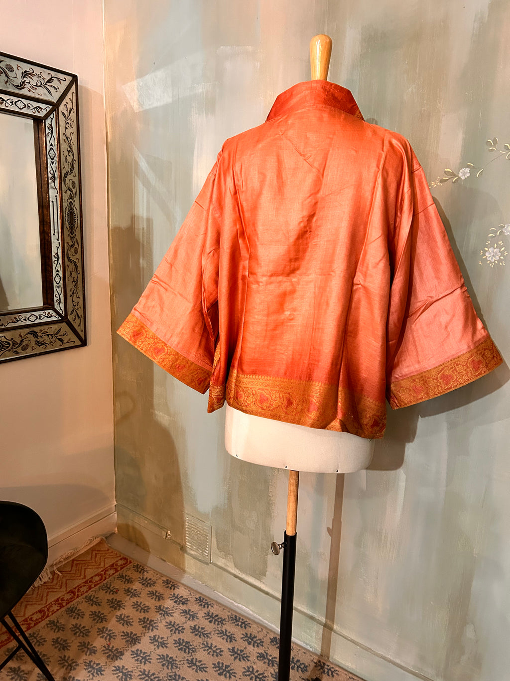 Kimono-veste réversible soie vintage