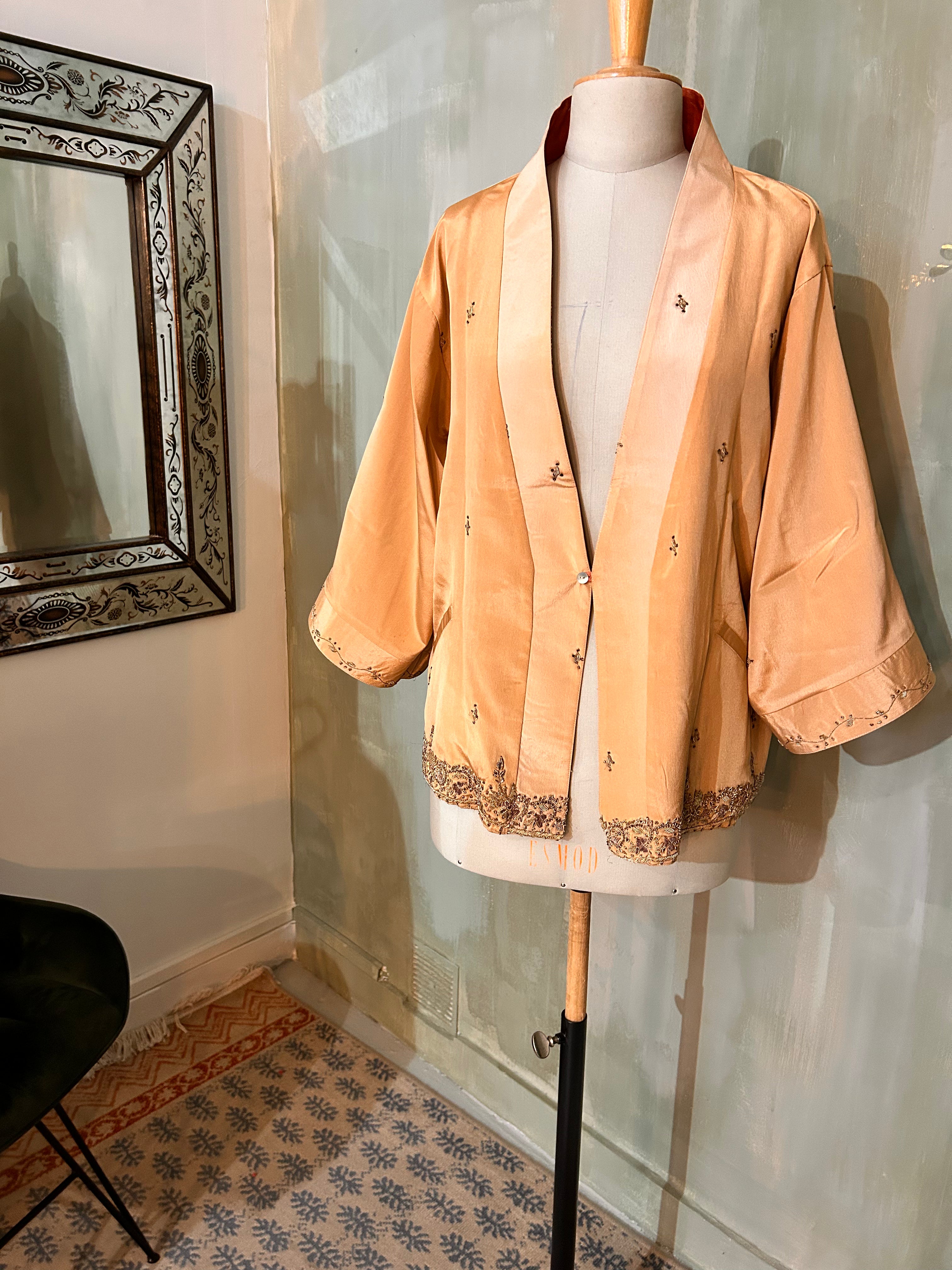 Kimono-veste réversible soie vintage