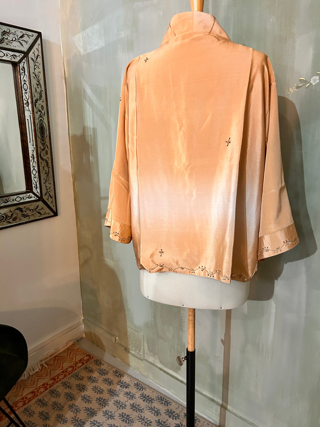 Kimono-veste réversible soie vintage