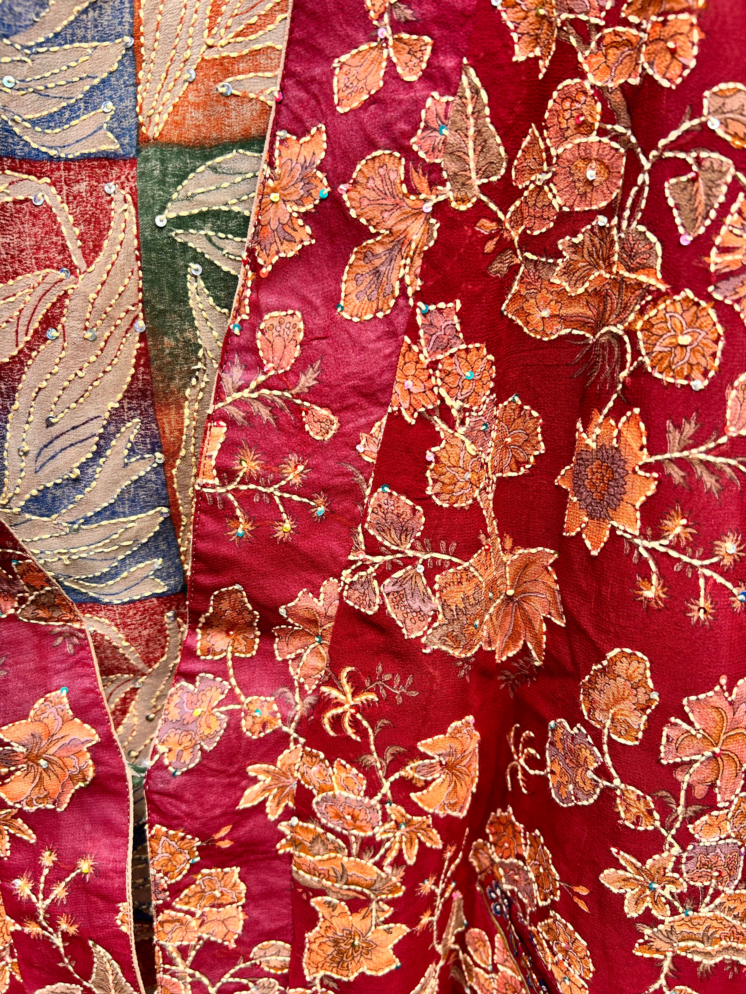 Kimono-veste réversible soie vintage