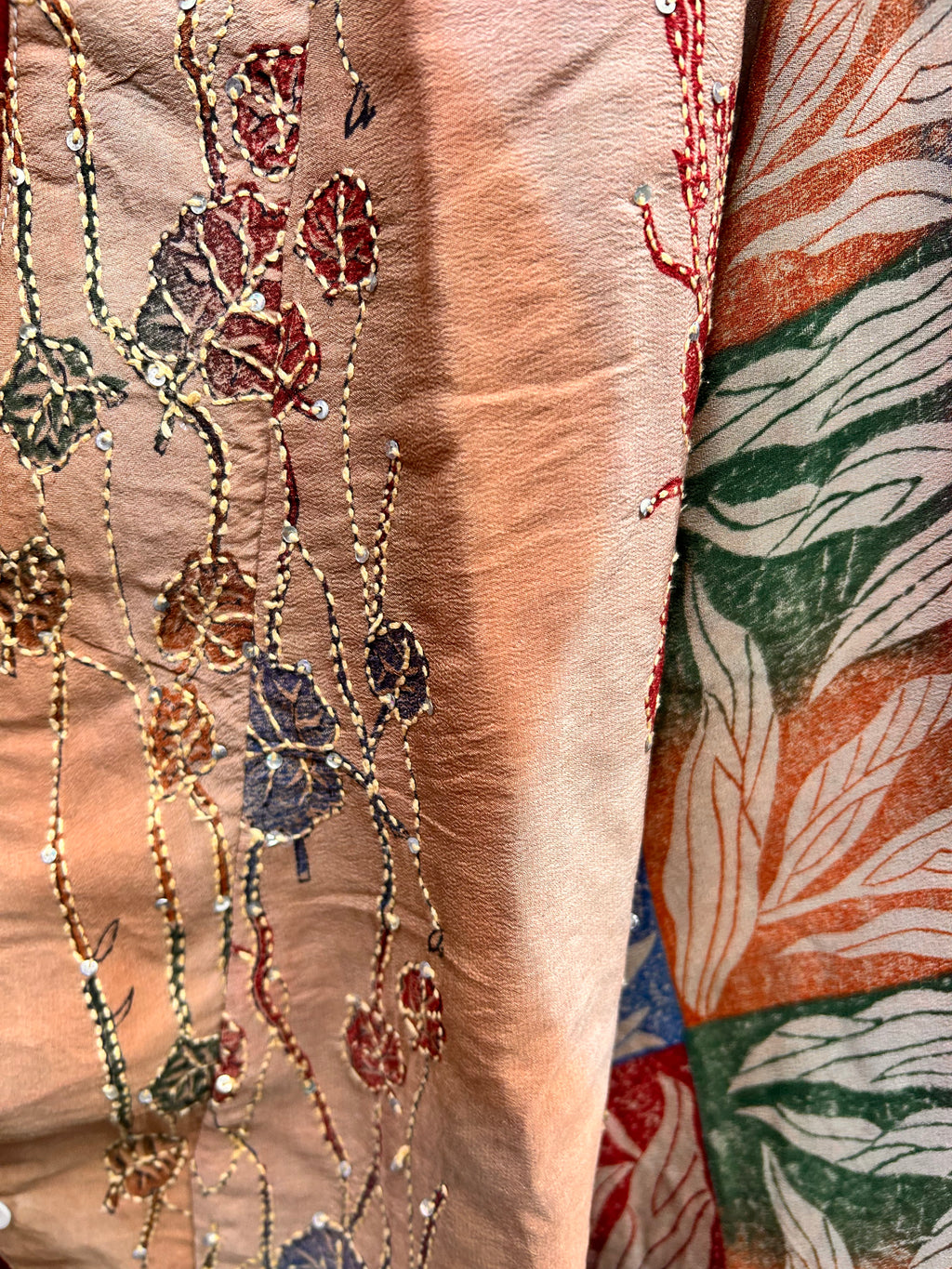 Kimono-veste réversible soie vintage