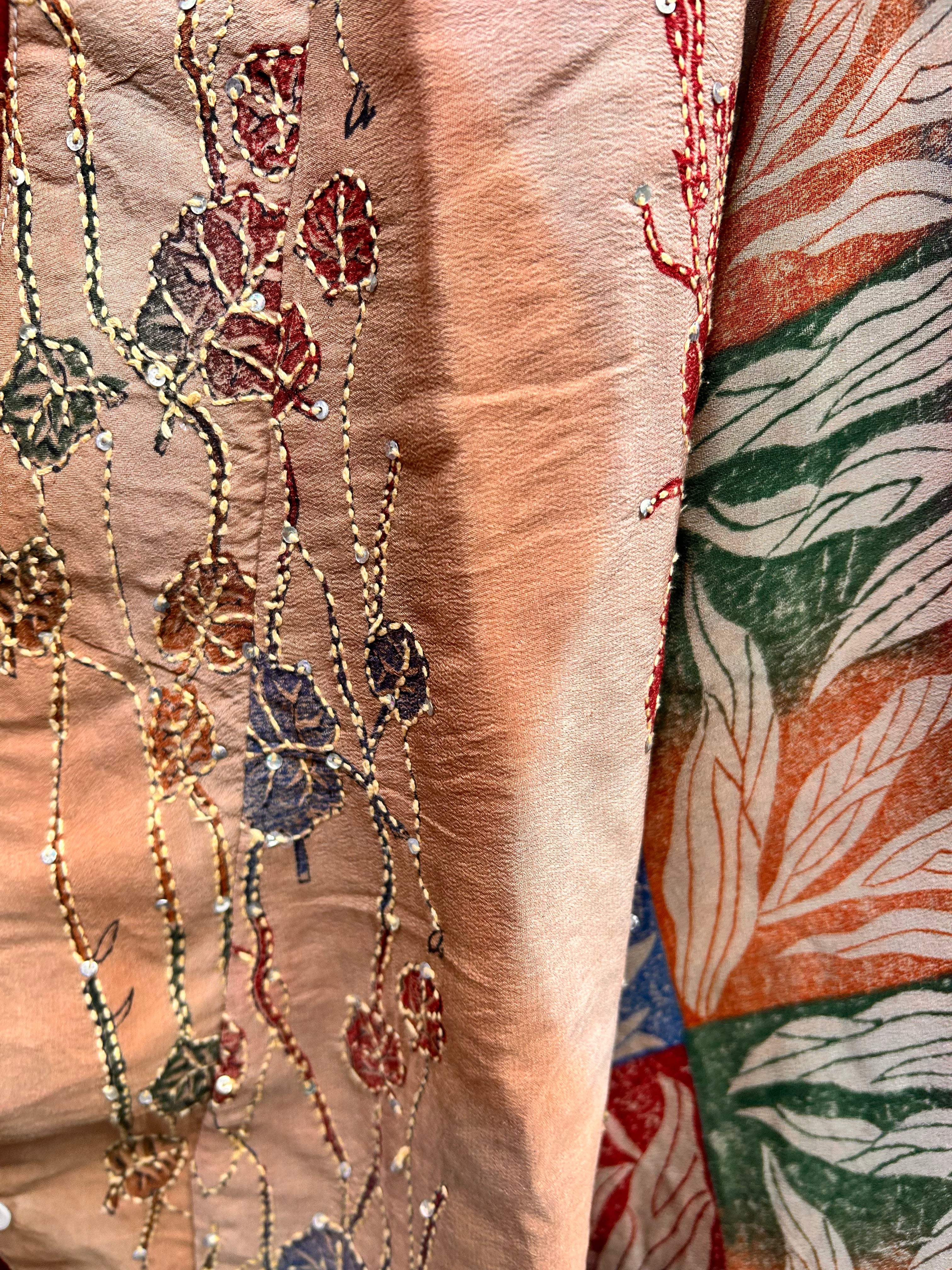 Kimono-veste réversible soie vintage