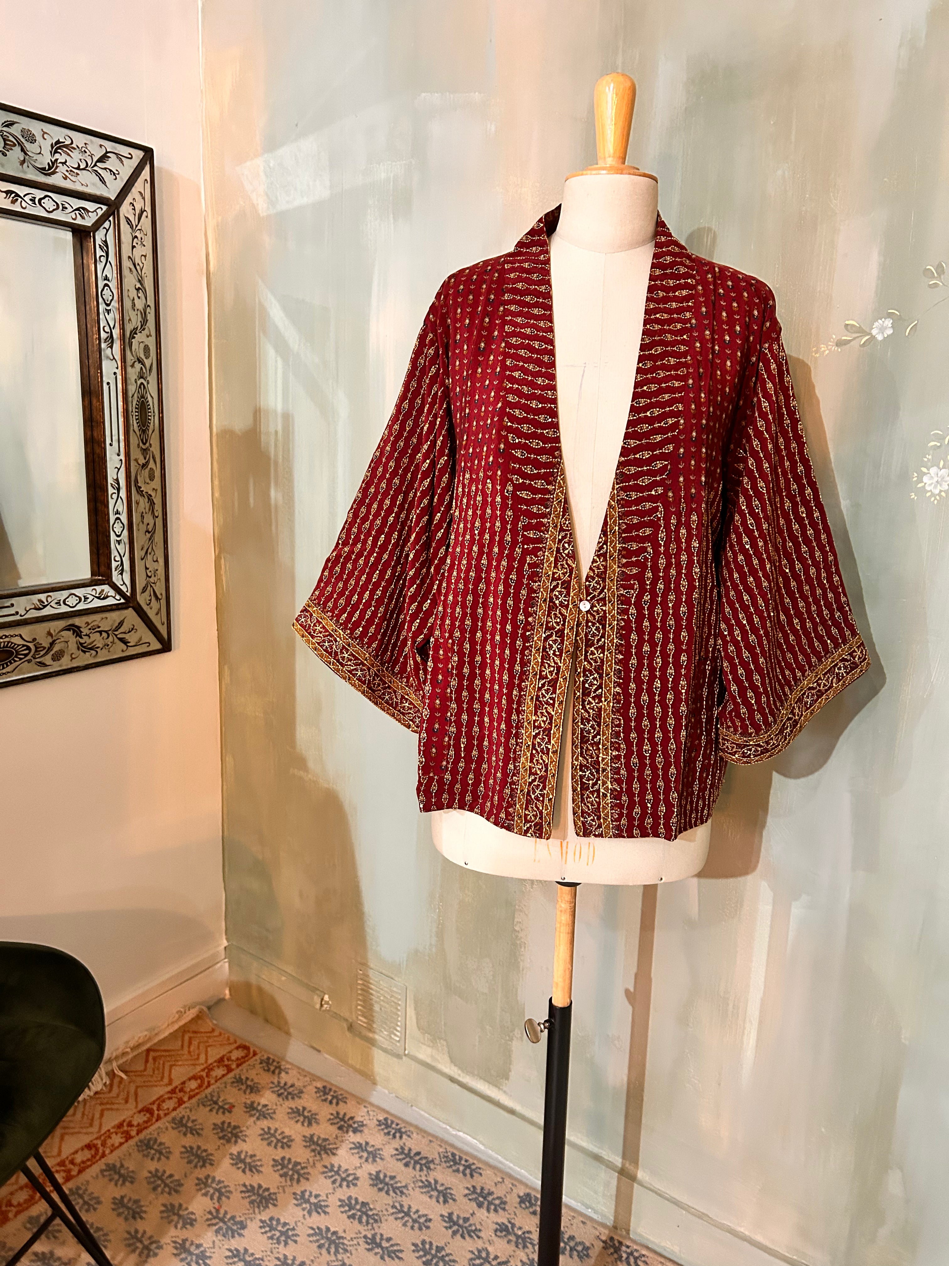 Kimono-veste réversible soie vintage