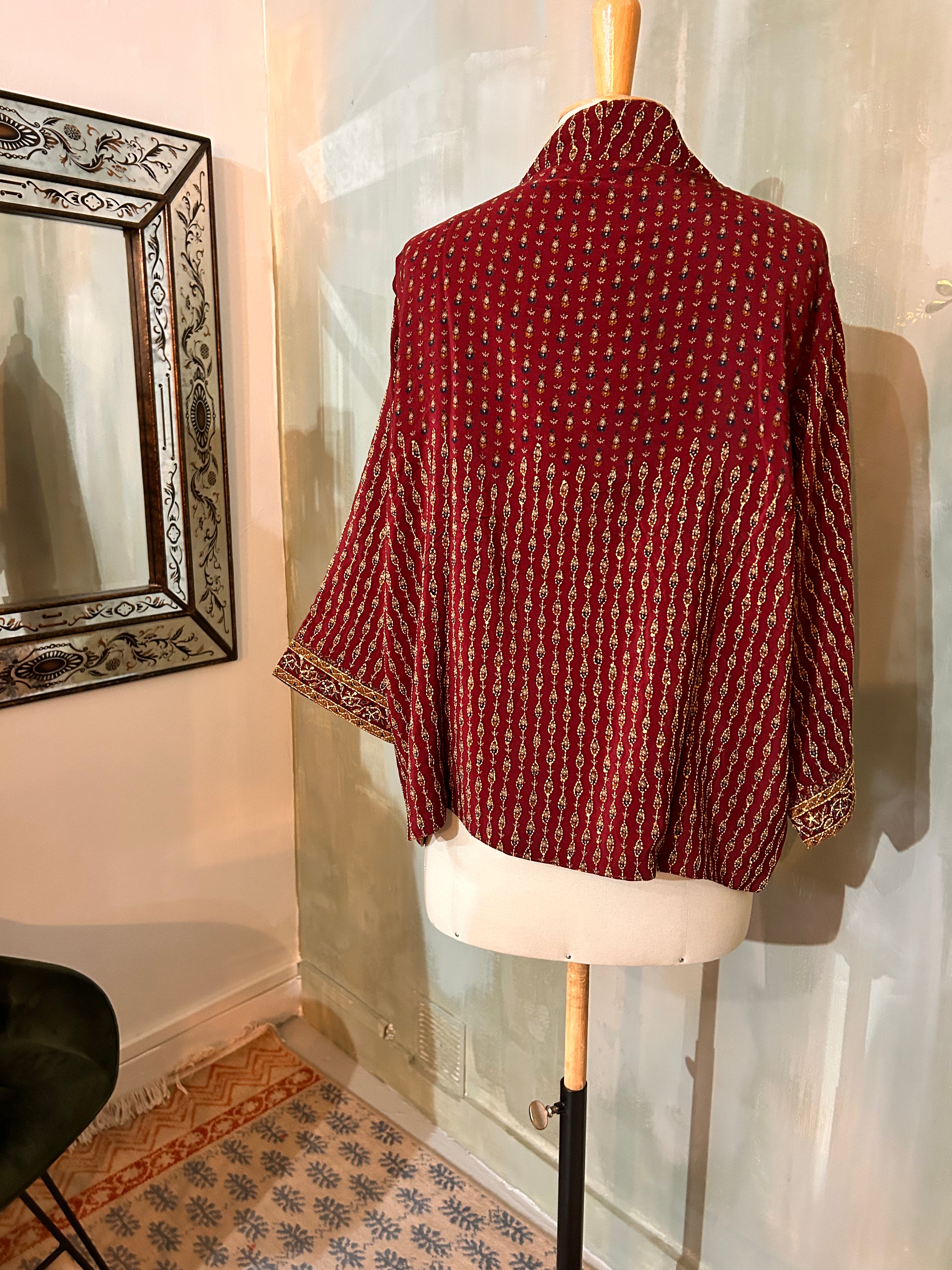 Kimono-veste réversible soie vintage