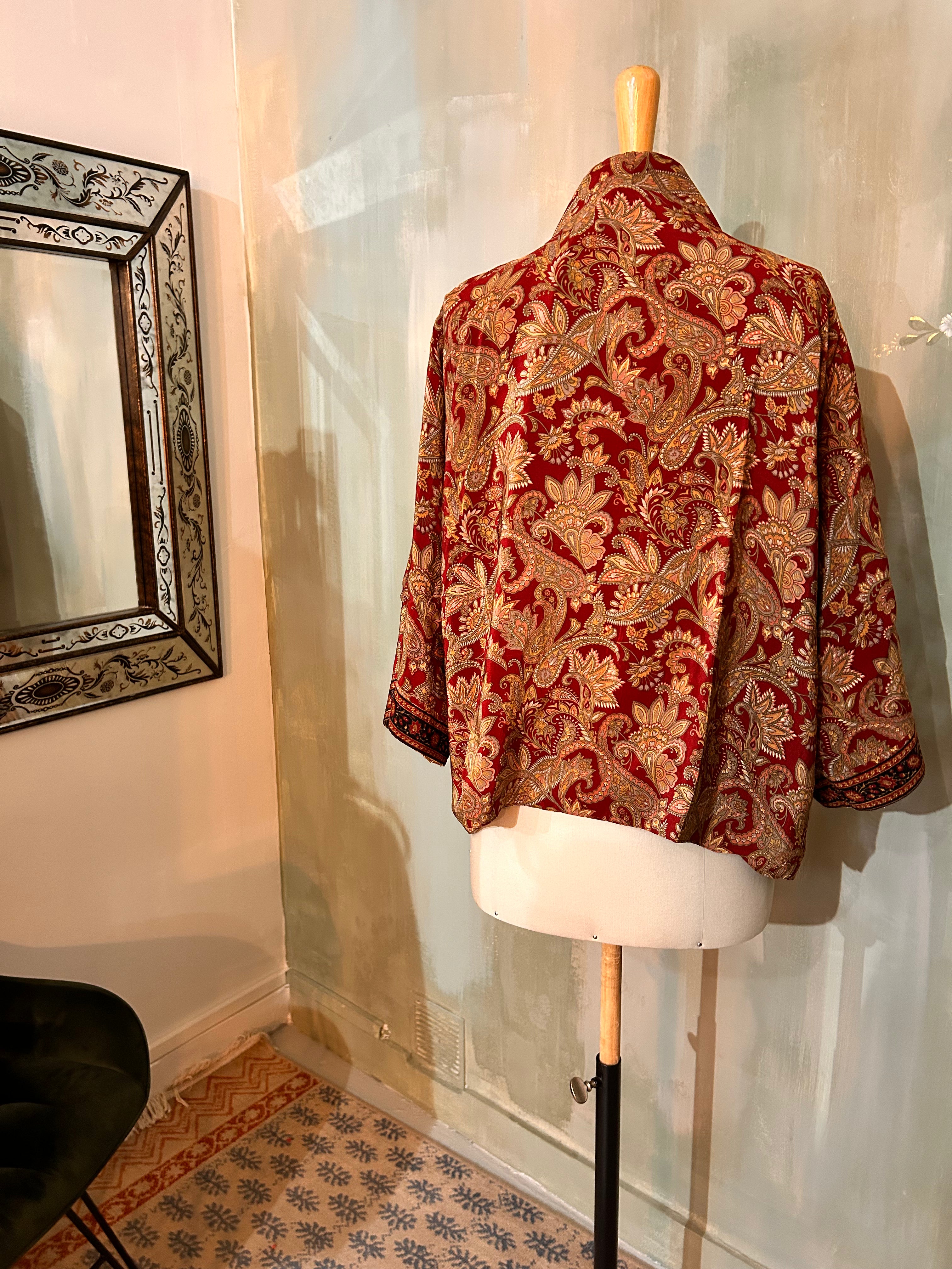 Kimono-veste réversible soie vintage