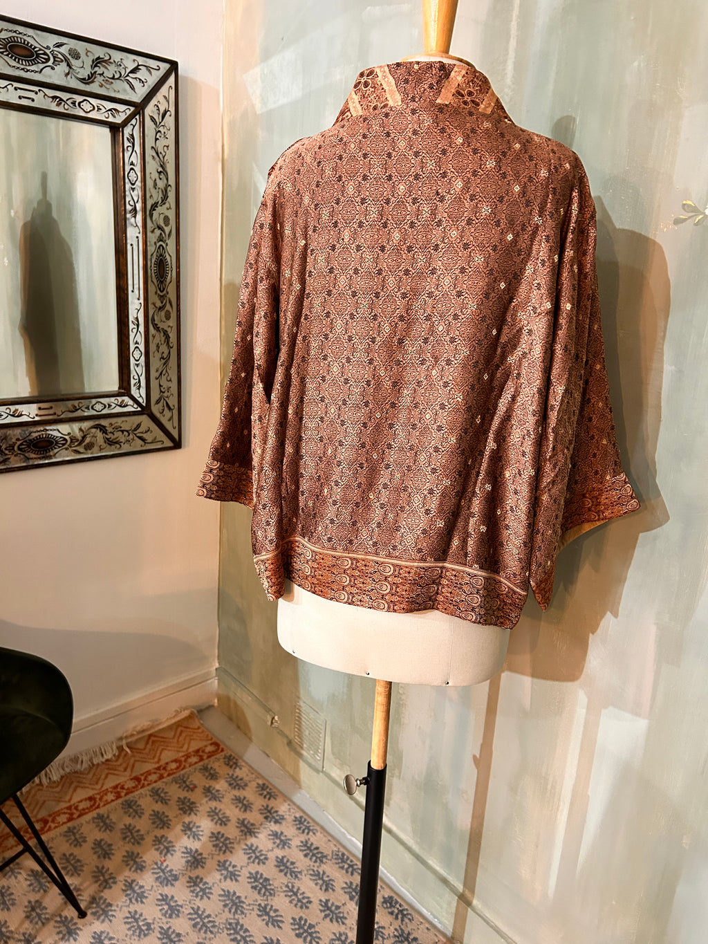 Kimono-veste réversible soie vintage