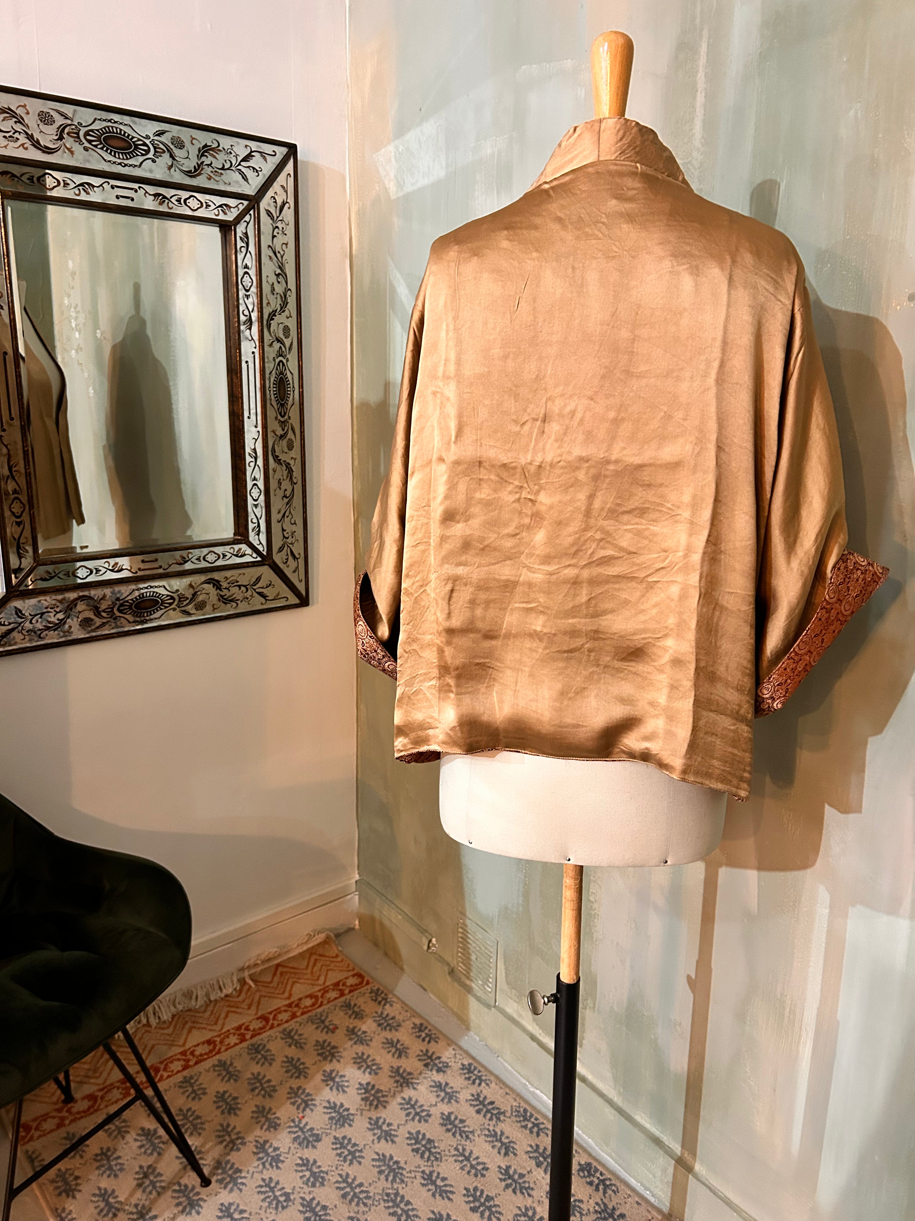 Kimono-veste réversible soie vintage