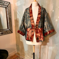Kimono-veste réversible soie vintage