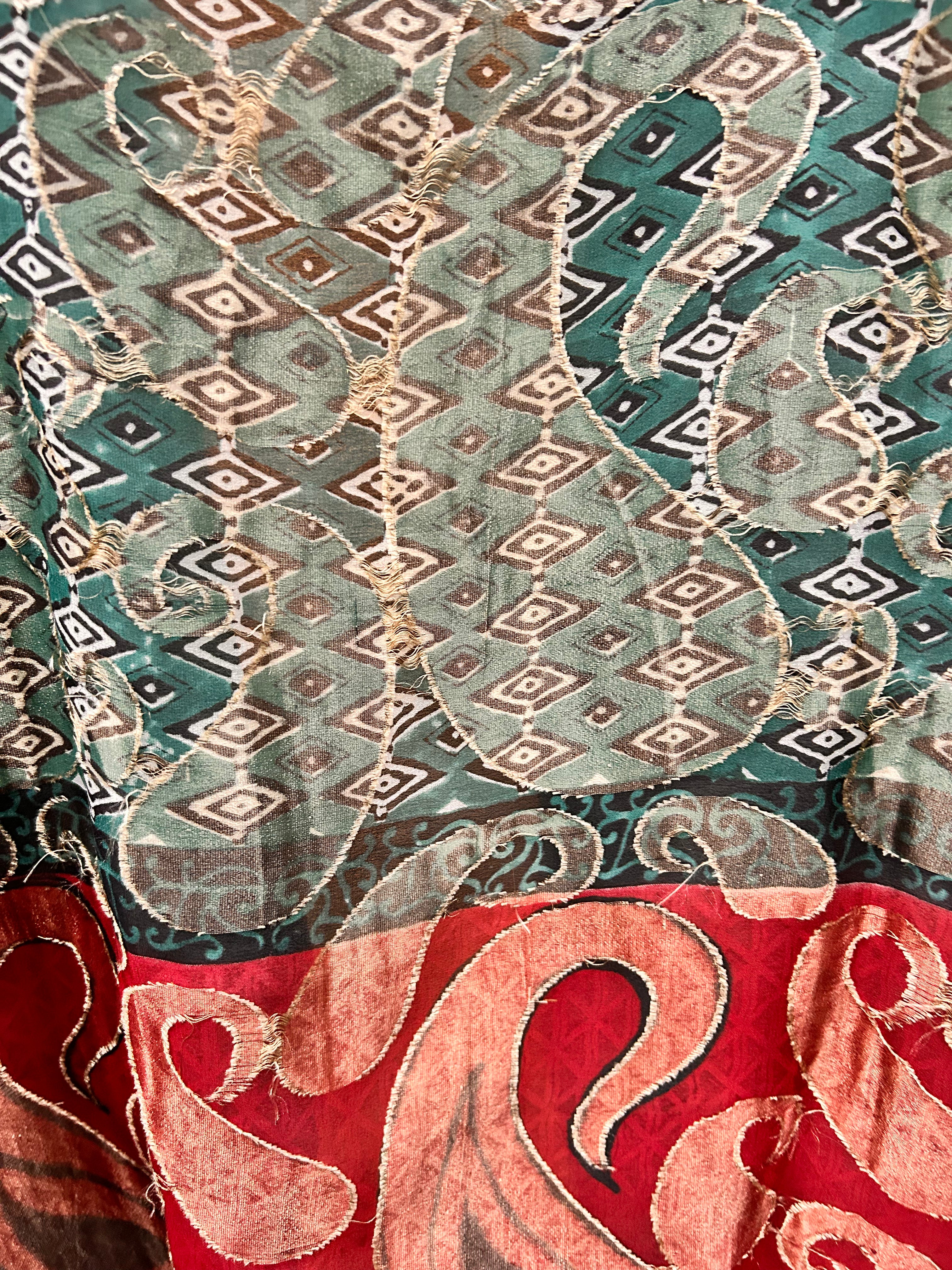 Kimono-veste réversible soie vintage