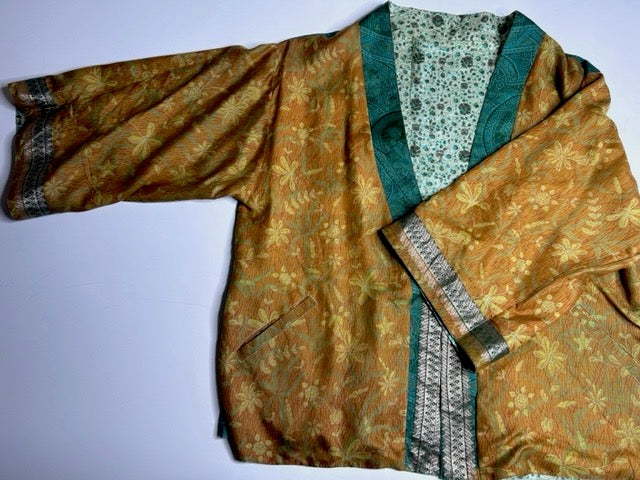 AVATARA Kimono court réversible en soie