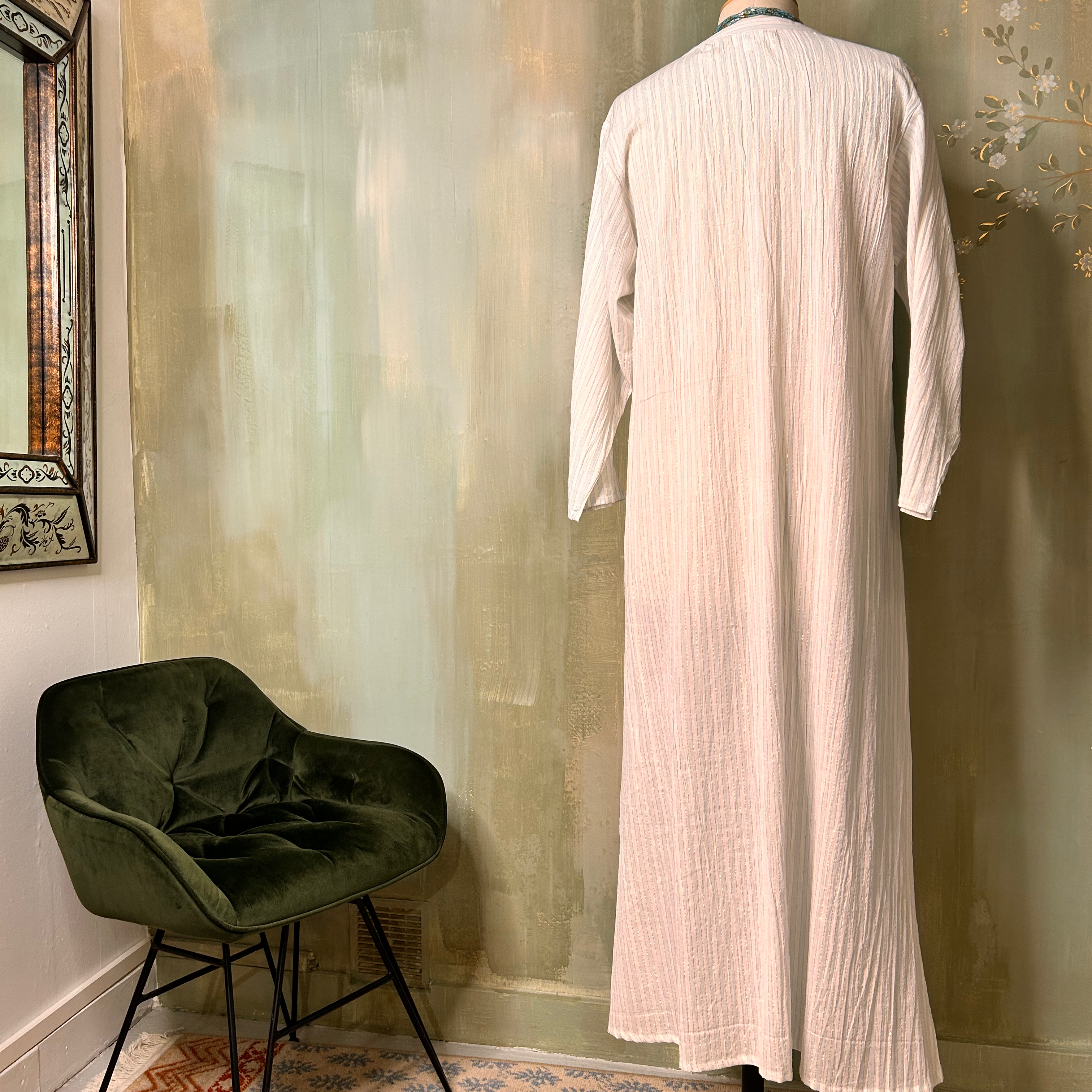 YUME Robe longue kurta en coton rayé