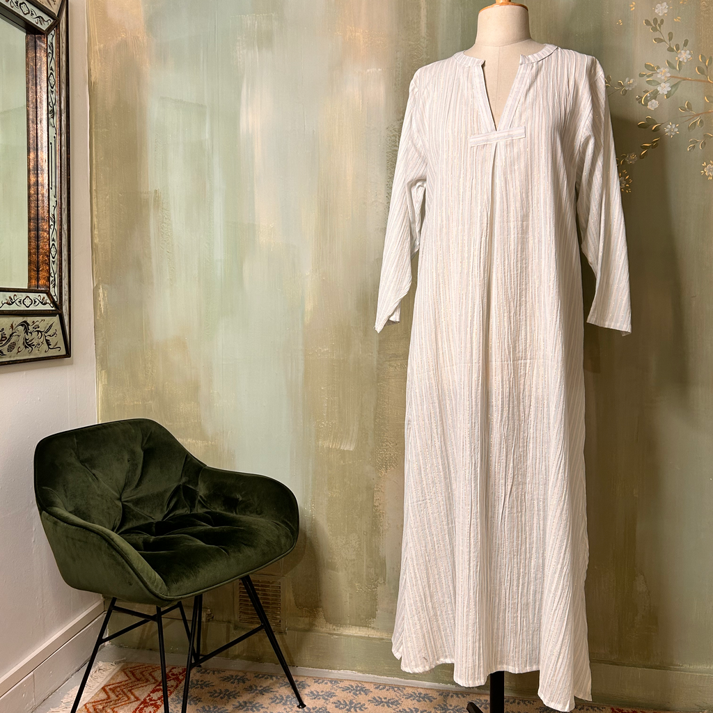 YUME Robe longue kurta en coton rayé