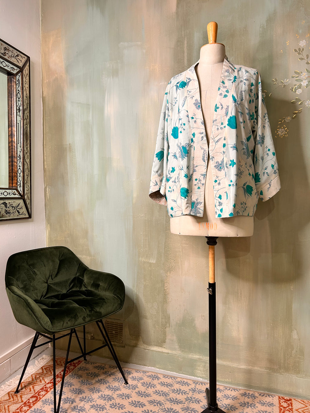 Kimono-veste réversible soie vintage