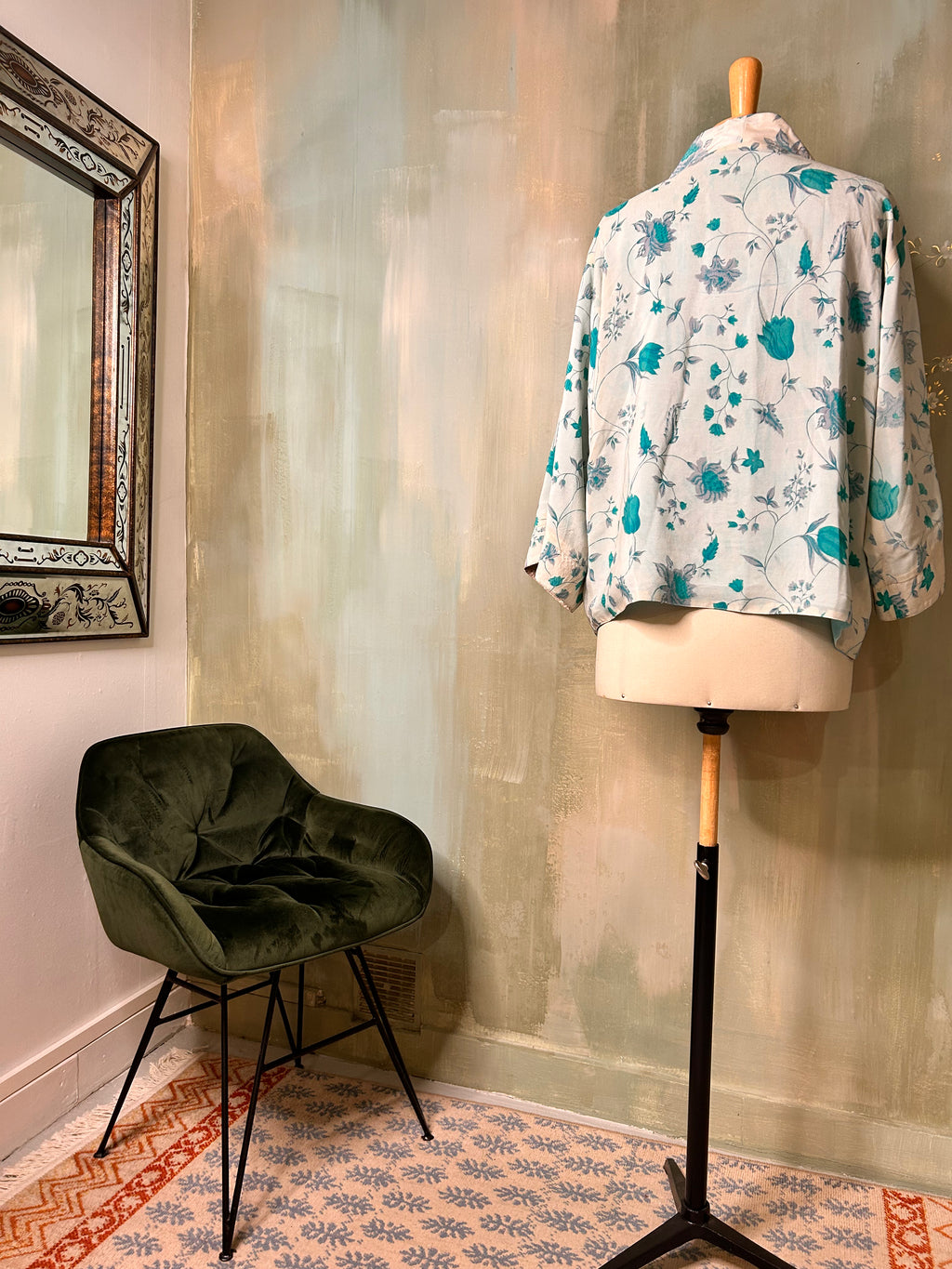 Kimono-veste réversible soie vintage