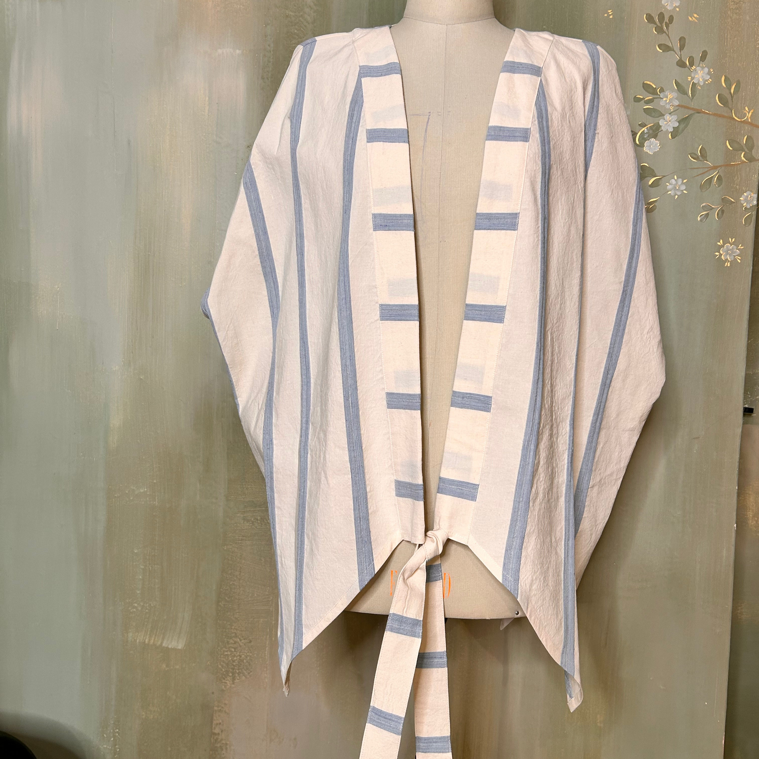 AO Kimono oversize en coton rayé